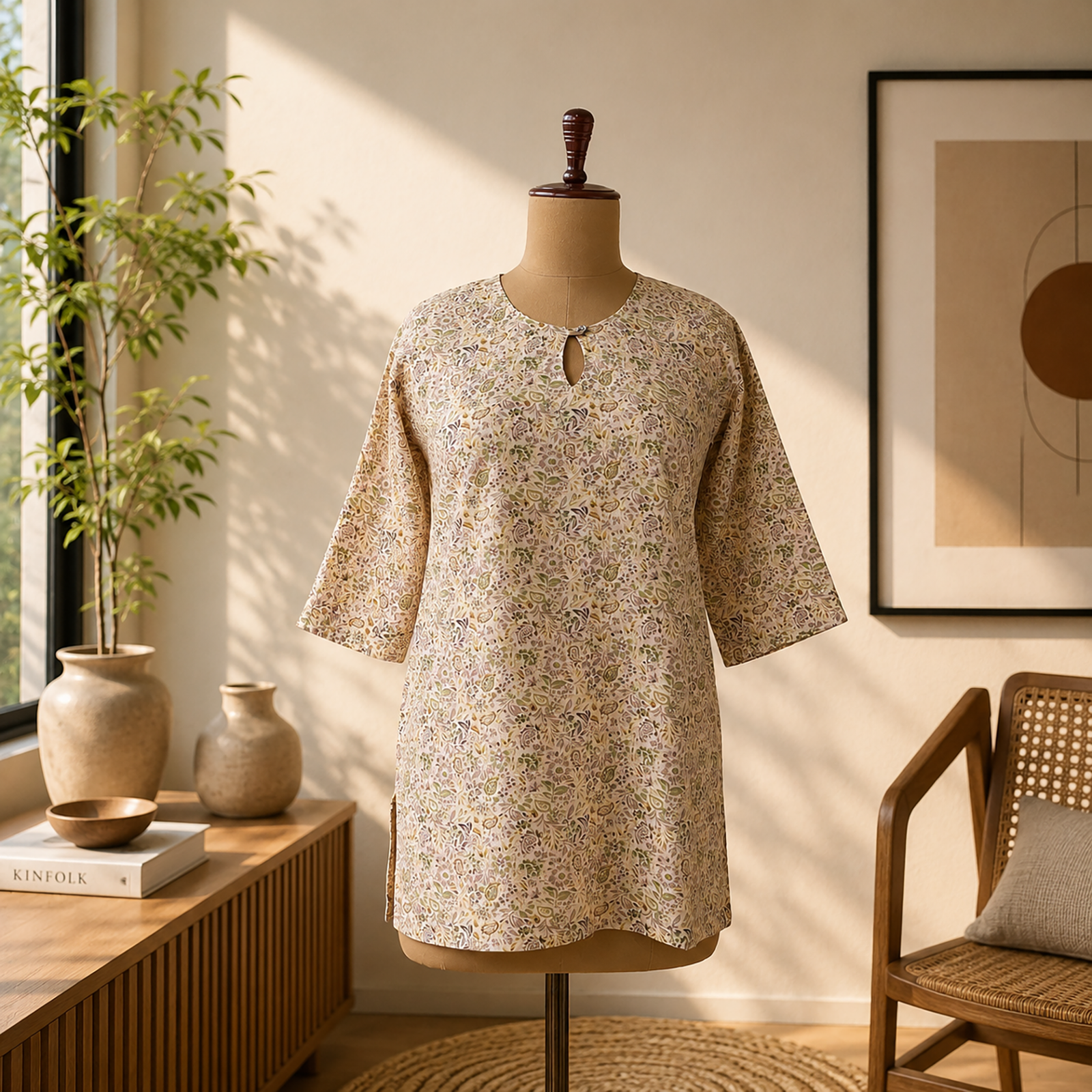 Bold Floral Print Kurtis - C000003