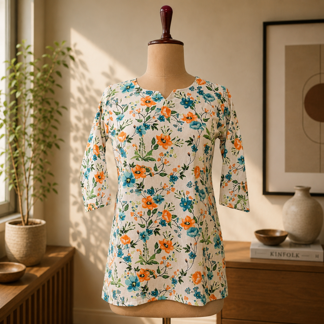 Bold Floral Print Kurtis - C000005