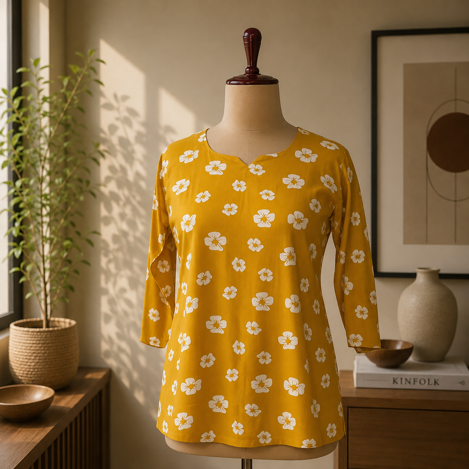 Bold Floral Print Kurtis - C000006
