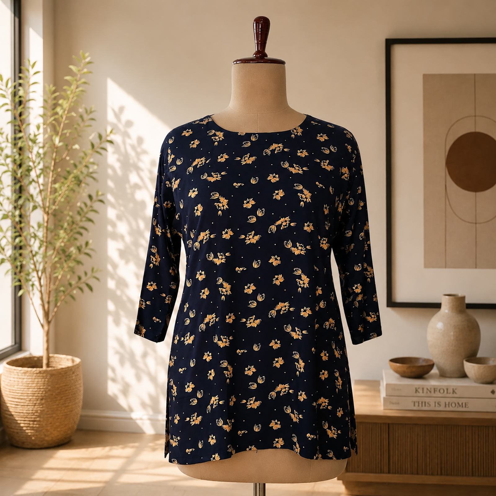 Bold Floral Print Kurtis - C000007