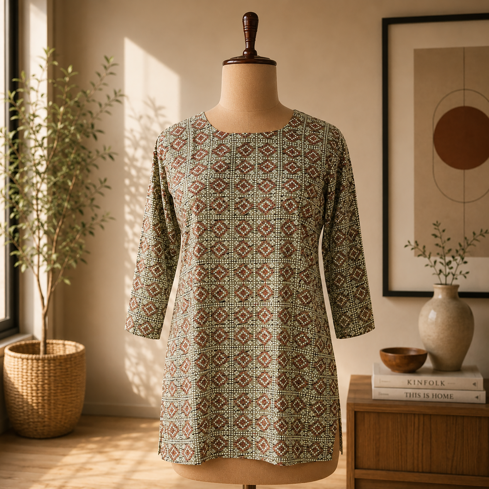 Bold Floral Print Kurtis - C000009