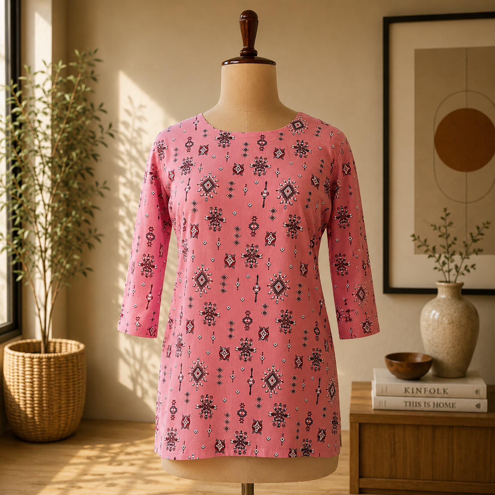 Bold Floral Print Kurtis - C000010